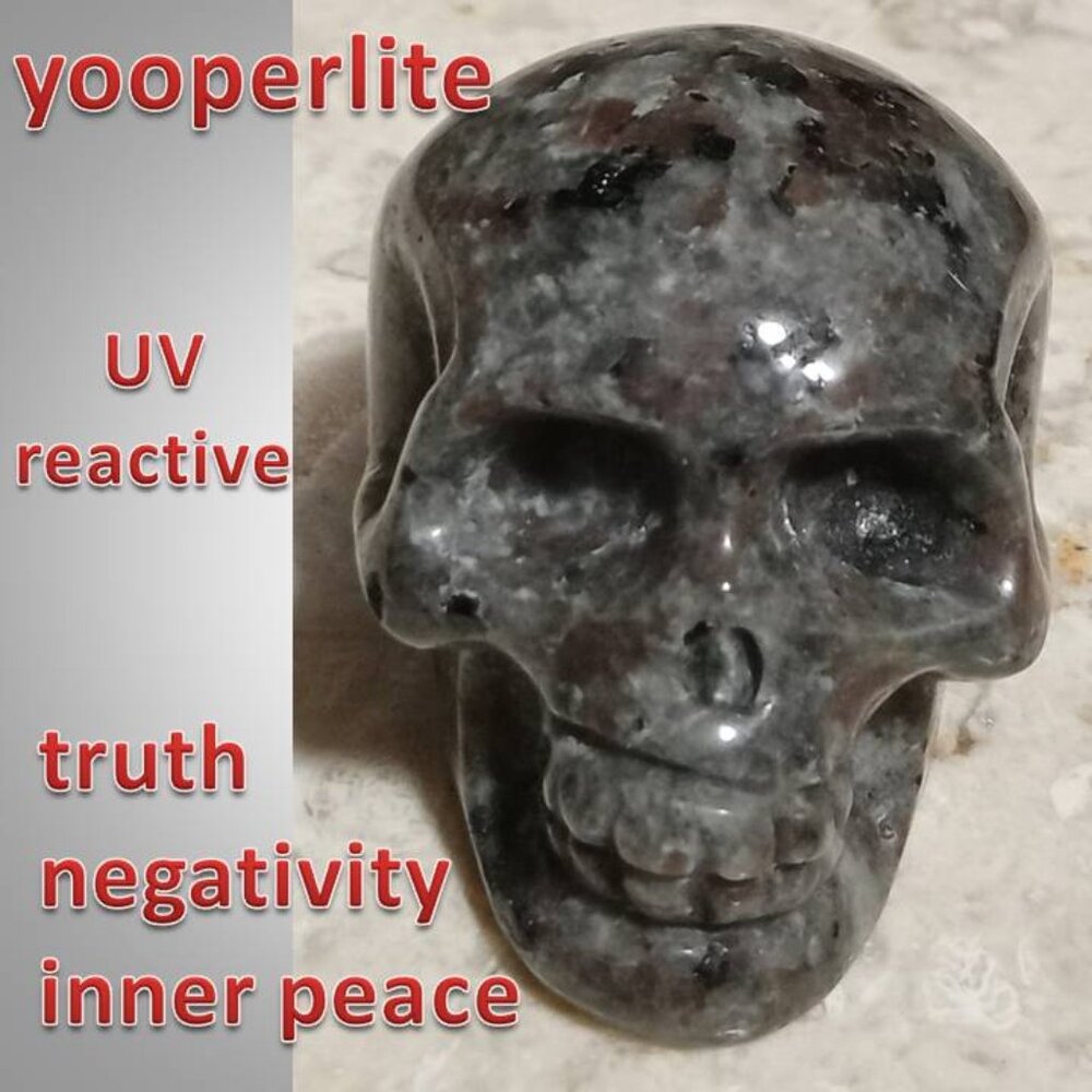 🔥LAST DAY yooperlite SKULL PEACE truth HEALTH - UV reactive SMALL - Picture 1 of 7